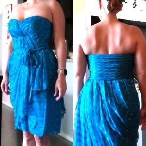 Rebecca Taylor dress, turquoise blue silk